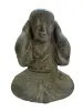 Product image 1 of the product “Sitting monk with closed ears, 46 cm height, cast stone, handcrafted & coloured Not Hear | 45 cm”